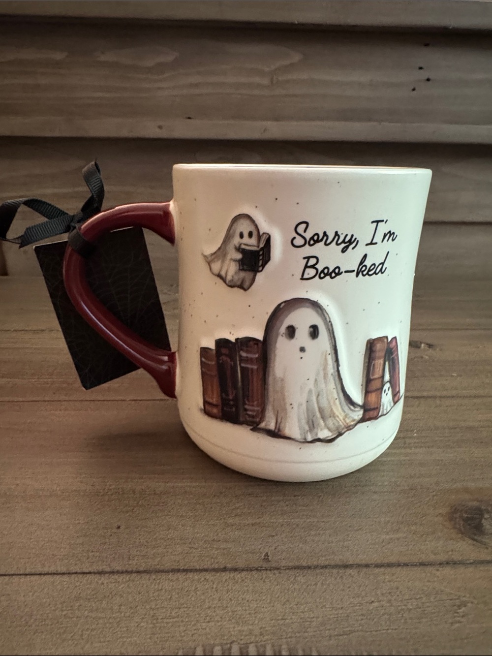 Cobwebs & Cauldrons Halloween Ghost Sorry I’m Boo-ked Mug - Picture 5 of 9